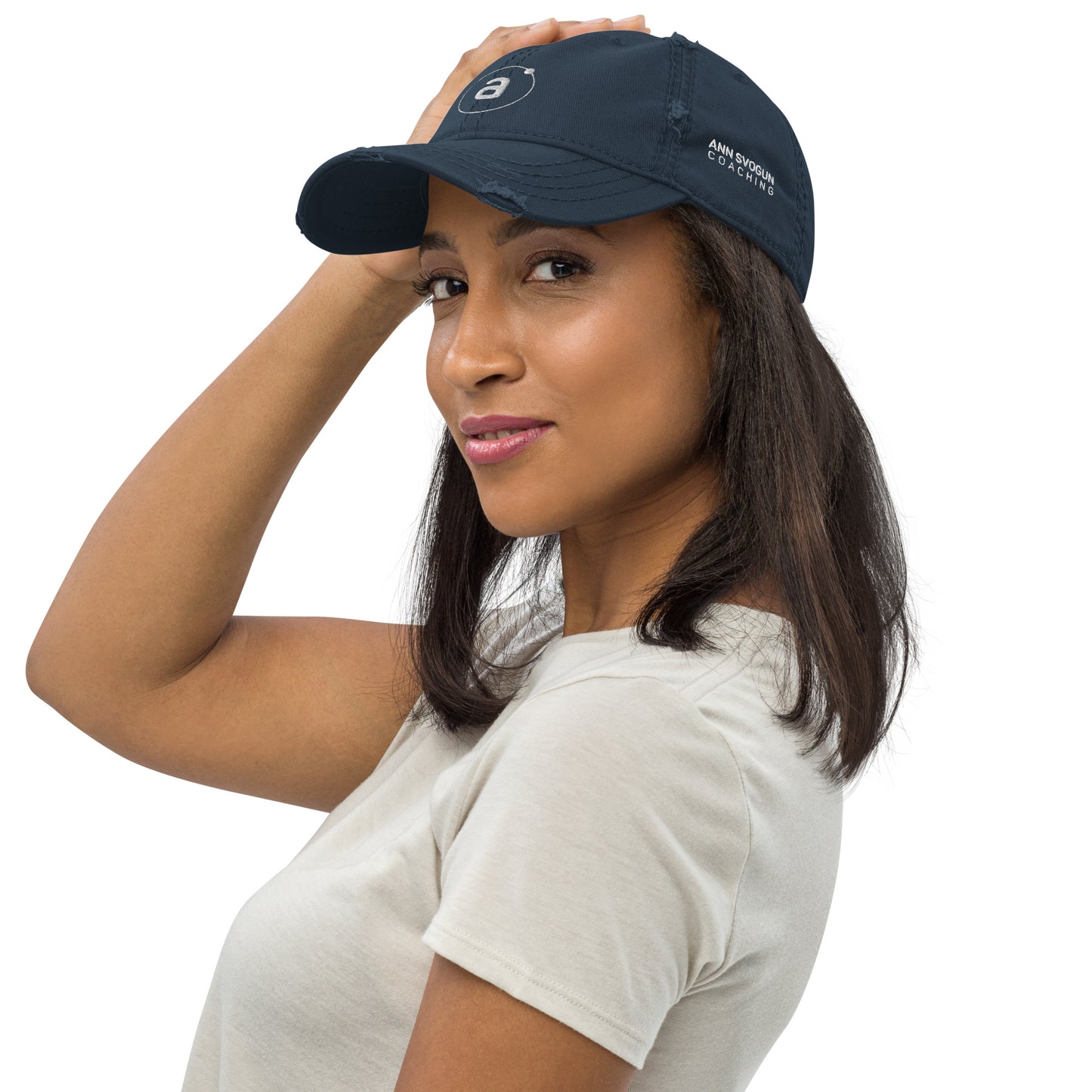 Headwear- Distressed Baseball Cap- BLK